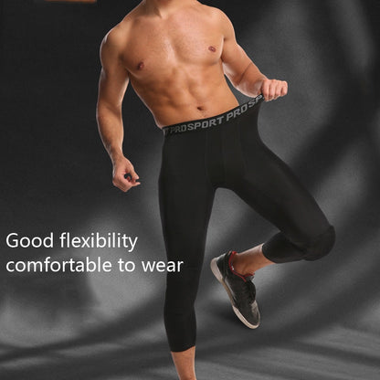 High Elastic Lycra Honeycomb Crash Pants Men Basketball Fitness Seven-tenths Sweatpants, S, M, L, XL, XXL, XXXL