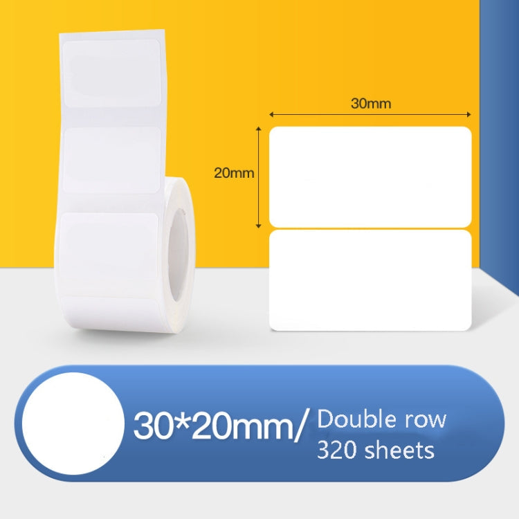 Thermal Label Paper Self-Adhesive Paper Fixed Asset Food Clothing Tag Price Tag for NIIMBOT B11 / B3S, 30x20mm 320 Sheets, 30x30mm 230 Sheets, 30x40mm 180 Sheets, 40x20mm 320 Sheets, 40x30mm 230 Sheets, 40x80mm 95 Sheets, 45x15mm 460 Sheets            ...