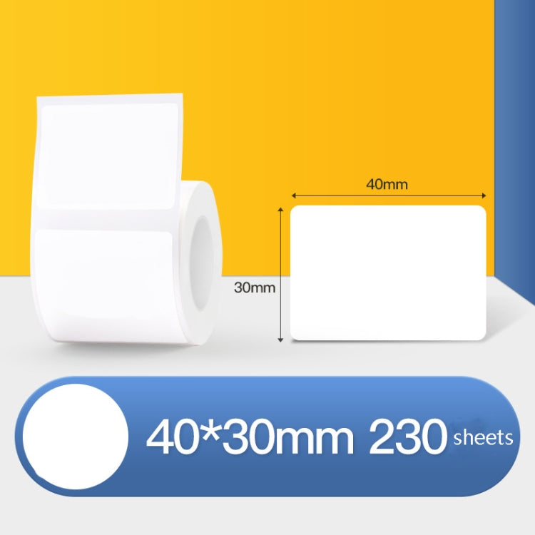 Thermal Label Paper Self-Adhesive Paper Fixed Asset Food Clothing Tag Price Tag for NIIMBOT B11 / B3S, 30x20mm 320 Sheets, 30x30mm 230 Sheets, 30x40mm 180 Sheets, 40x20mm 320 Sheets, 40x30mm 230 Sheets, 40x80mm 95 Sheets, 45x15mm 460 Sheets            ...
