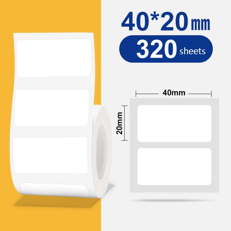 Thermal Label Paper Self-Adhesive Paper Fixed Asset Food Clothing Tag Price Tag for NIIMBOT B11 / B3S, 30x20mm 320 Sheets, 30x30mm 230 Sheets, 30x40mm 180 Sheets, 40x20mm 320 Sheets, 40x30mm 230 Sheets, 40x80mm 95 Sheets, 45x15mm 460 Sheets            ...