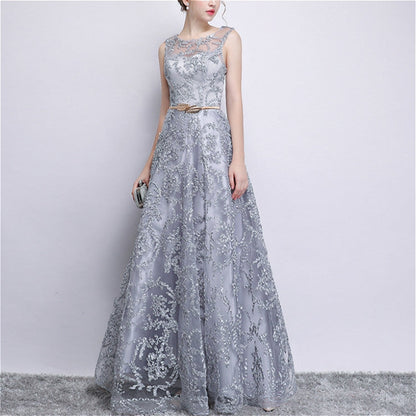 Banquet Lace Sleeveless  Long Party Formal Gown, XS, S, M, L, XL, XXL, XXXL