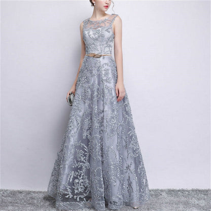 Banquet Lace Sleeveless  Long Party Formal Gown, XS, S, M, L, XL, XXL, XXXL