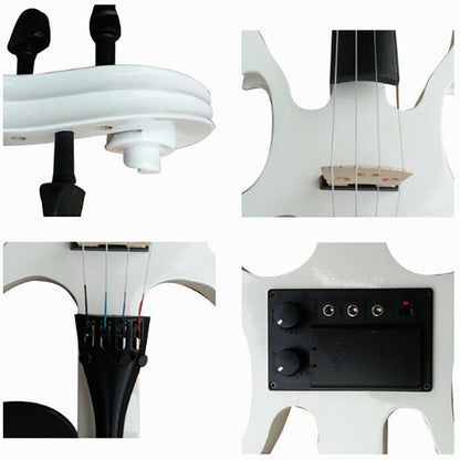 YS030 4 / 4 Wooden Manual Electronic Violin for Beginners, with Bag, Wine Red, White, Black