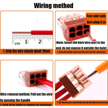 10 PCS VSELE VSE-606A Four-Hole Multi-Function Terminal Block Wire Quick Connector