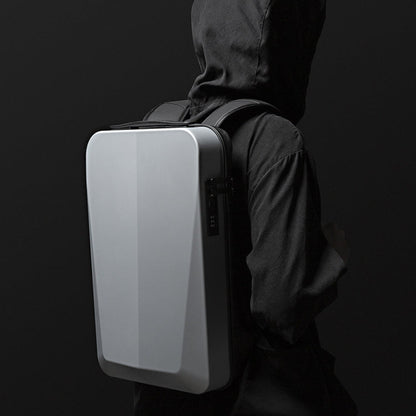 BANGE BG-22201 Business Hard Shell Computer Bag Men Backpack Waterproof Luggage, Black, Silver White, Titanium