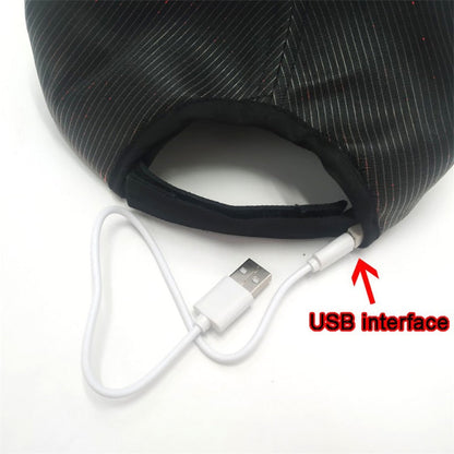 LED Fiber Optic Luminous Hat Couple Luminous Hat Outdoor Luminous Cap Performance Hat, White Colorful Light, Black Colorful Light