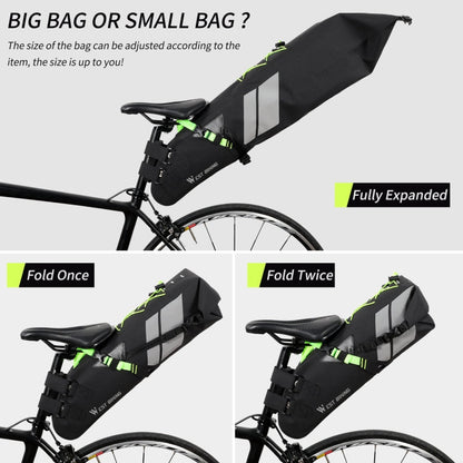 West Biking Bicycle Bag Full Waterproof Reflective Tail Bag Long-Distance Capacity Rear Seat Bag, 10L