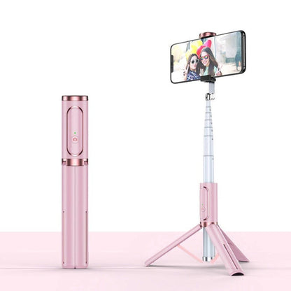 Bluetooth Selfie Stick with Tripod Multi-function Gimbal Mobile Phone Fill Light Live Support, Passion Red, Black, Girl Powder, White Gold