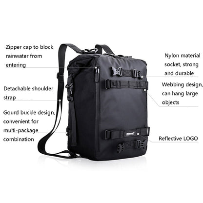 Rhinowalk Multi-Function Motorcycle Rear Seat Bag Combination Rear Shelf Pannier, Black 10L, Yellow 10L, Black 20L, Yellow 20L, Black 30L, Yellow 30L