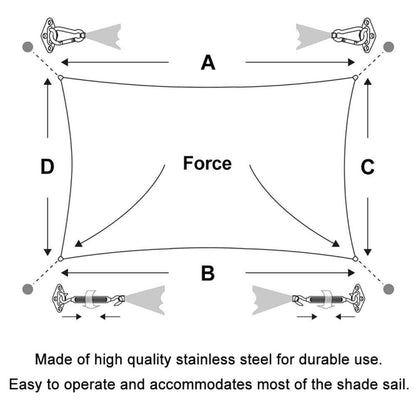 Shade Sail 304 Stainless Steel Accessories Outdoor Shade Flower Basket Screws Diamond Door Buckle, 18 PCS / M5 Set