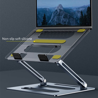 Oatsbasf Z08 Metal Notebook Support Adjustable Desktop Increase Notebook Stand, Silver, Gray