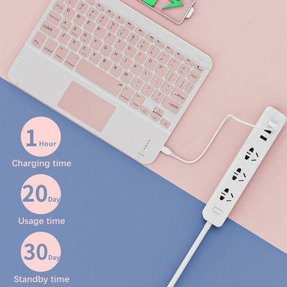 871 9.7 Inch Portable Wireless Bluetooth Keyboard With Touch Screen IPad + Mouse Set for iPad, Pink + Mouse, Mint Green + Mouse, Green + Mouse, Yellow + Mouse, White + Mouse, Black + Mouse