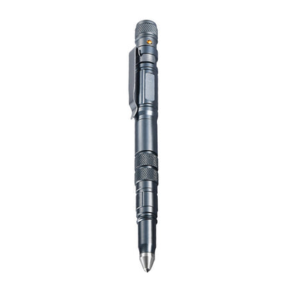 P08 Outdoor LED With Flashing Tungsten Steel Window Breaking Self-Defense Pen, Black, Gold, Grey