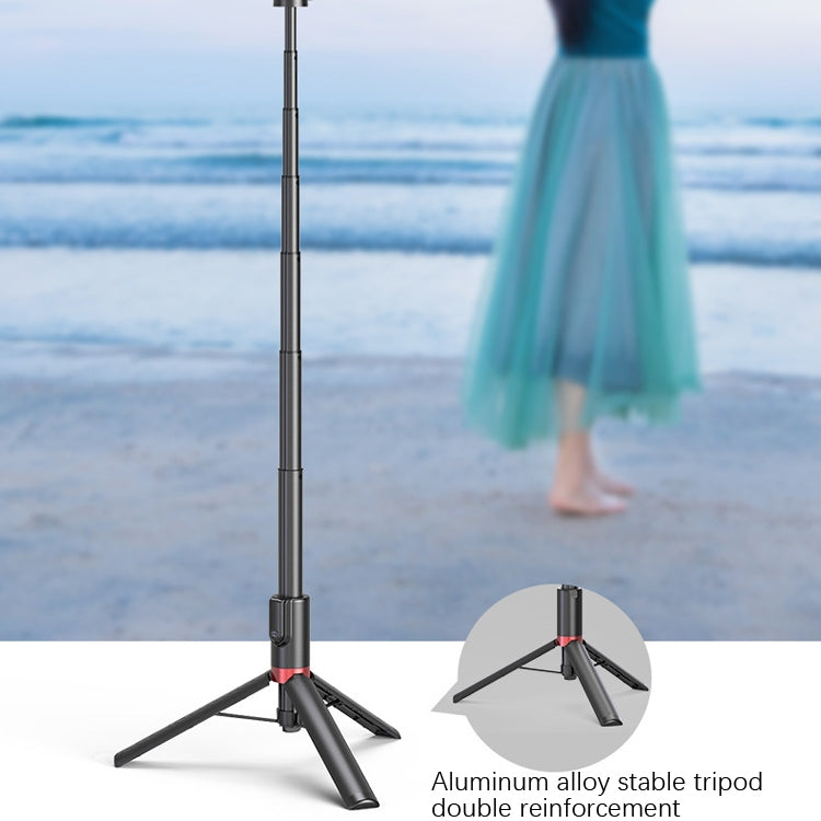 Desktop Multi-Function Live 1.3m Tripod Portable Integrated Bluetooth Selfie Rod, Black Red, Black, White Silver