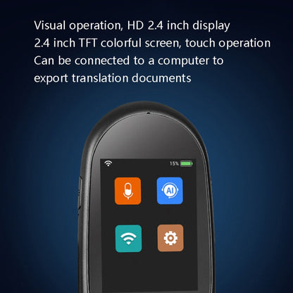 Travel Simultaneous Translator Scanning Recording Intelligent Voice Translator, White, Black