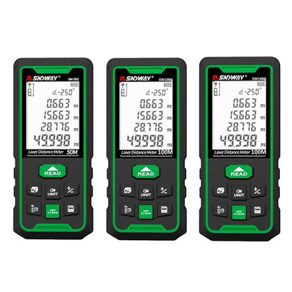 SNDWAY High-precision Indoor and Outdoor Green Laser Rangefinder, Distance:, 50m, 70m, 100m