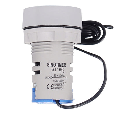 SINOTIMER -20-199 Degrees Celsius Small Temperature Display Indicator, ST16C-01 Red, ST16C-02 White, ST16C-03 Blue, ST16C-04 Green, ST16C-05 Yellow