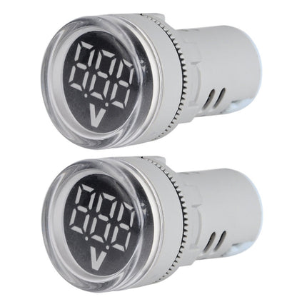 2 PCS DC Voltage Signal Indicator 22mm Round 6-100V Universal Voltmeter, 6-100V Green, 6-100V Yllow, 6-100V Red, 6-100V White, 6-100V Blue