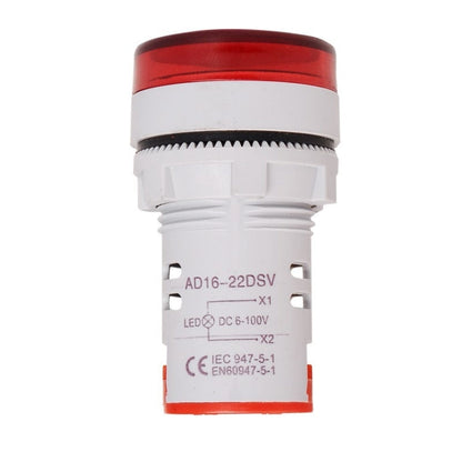 2 PCS DC Voltage Signal Indicator 22mm Round 6-100V Universal Voltmeter, 6-100V Green, 6-100V Yllow, 6-100V Red, 6-100V White, 6-100V Blue
