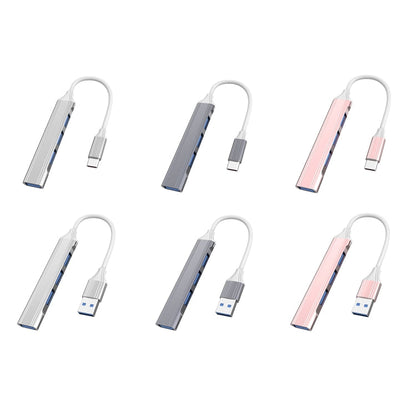 4 in 1 Mini Multifunctional Expanded Docking, Spec: Type-C/USB-C 3.0 (Silver), Type-C/USB-C 3.0 (Silver), Type-C/USB-C 3.0 (Gray), Type-C/USB-C 3.0 (Pink)