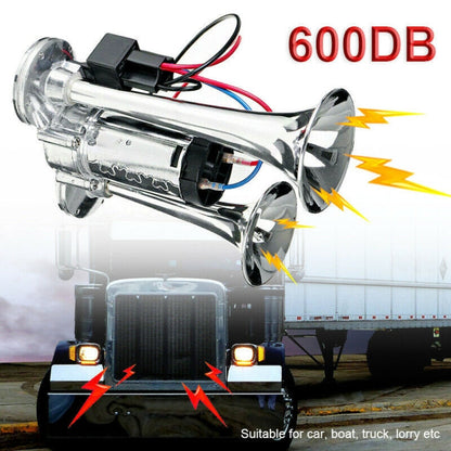 ST-1018S 600DB Double-tube Metal Conjoined Electric Pump Car Horn with Relay, ST-1018S