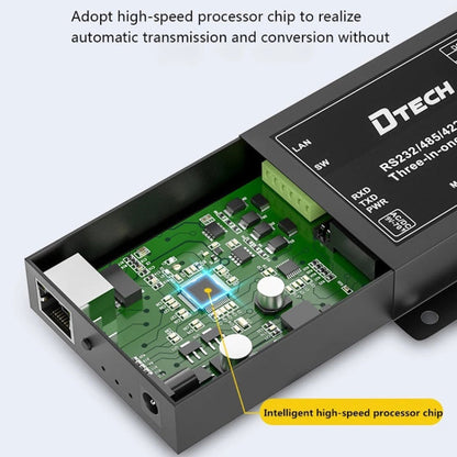 DTECH IOT9031 RS232/485/422 To TCP 3 In 1 Serial Server, CN Plug, IOT9031 RS232/485/422 To TCP