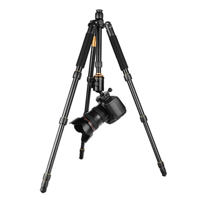 QingZhuangShiDai Q666 Portable Travel SLR Camera Aluminum Magnesium Alloy Tripod, Q666(Black)