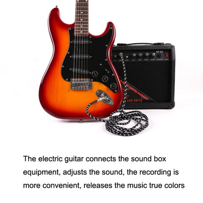 Guitar Connection Wire Folk Bass Performance Noise Reduction Elbow Audio Guitar Wire, Size:, 0.5m(Black White), 1m(Black White), 3m(Black White), 6m(Black White)