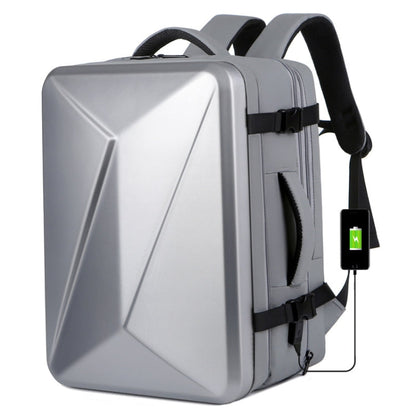 Large-capacity Waterproof Expandable Hard Shell Backpack with USB Charging Hole, 161 Light Grey, 161 Black, 161 Dark Gray, 162 Black, 162 Deep Gray, 162 Light Gray
