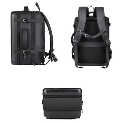 Large-capacity Waterproof Expandable Hard Shell Backpack with USB Charging Hole, 161 Light Grey, 161 Black, 161 Dark Gray, 162 Black, 162 Deep Gray, 162 Light Gray