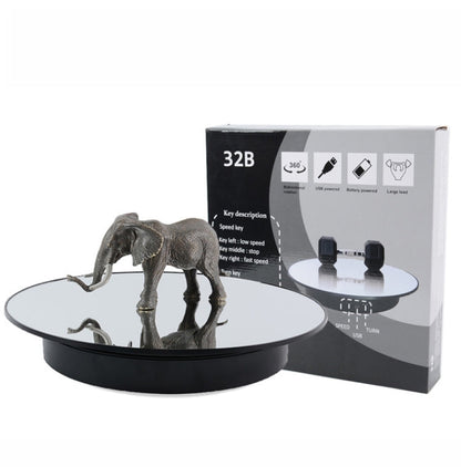 32cm Electric Turntable for Photography With Speed Direction Adjustment, White Mirror, Black Mirror, Golden Mirror