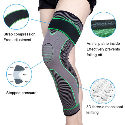 Nylon Knitted Riding Sports Extended Knee Pads, XL