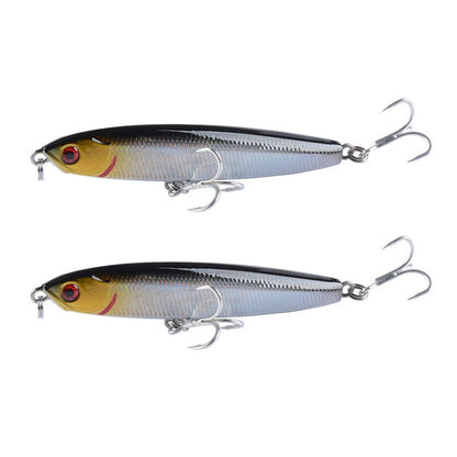 2 PCS CH79 Hard Bait Long Casting Sinking Pencil False Lure, Specification:, 10.4cm 18g