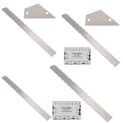 GNR3 Stainless Steel Measurement Bass Guitar Neck Ruler, Style:, Double Teeth+Leveling Ruler+String High Ruler