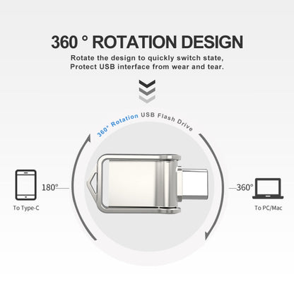 USB 2.0 + Type-C/USB-C High Speed ??Mini Computer and Phone Dual-purpose Rotary U Disk, 32GB, 64GB, 128GB