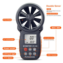 BT-100 Handheld Anemometer Wind Speed Wind Chill Temperature Measuring Instrument, BT-100