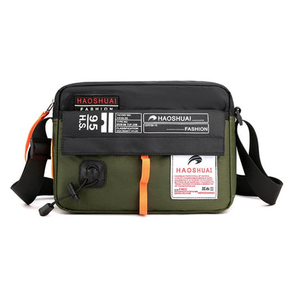 HAOSHUAI 204 Sports Leisure Men Outdoor Waterproof Nylon Shoulder Bag, 204 Army Green, 204 Brick Red, 204 Light Blue, 204 Dark Blue, 204 Black, 204 Grey