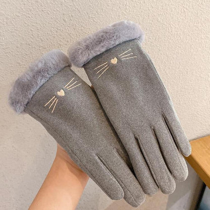 A56 Keep Warm Touch Screen Plus Velvet Thick Anti-Cold Riding Gloves, A56 Gray, A56 Black, A56 Pink