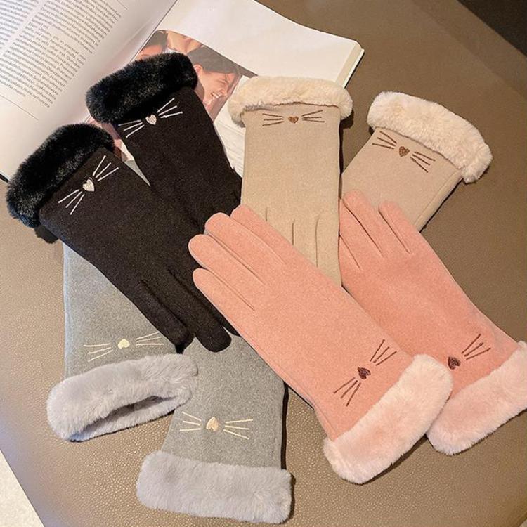 A56 Keep Warm Touch Screen Plus Velvet Thick Anti-Cold Riding Gloves, A56 Gray, A56 Black, A56 Pink