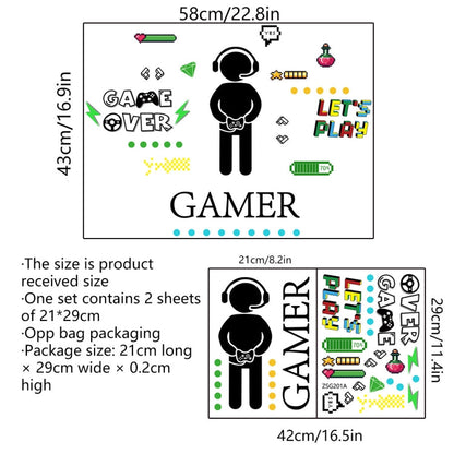 ZSG201 Gamepad Luminous Sticker Living Room Bedroom Self-adhesive Luminous Decorative Wall Sticker, Color:, Green Light, Blue Light