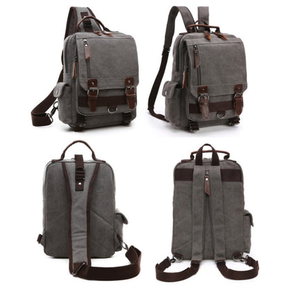 Outdoor Travel Messenger Canvas Chest Bag, Brown, Dark Blue, Khaki, Black, Brown Backpack, Dark Blue Backpack, Black Backpack, Green Backpack, Red Backpack, Gray Backpack, Blue Backpack, Green, Red, Gray, Blue