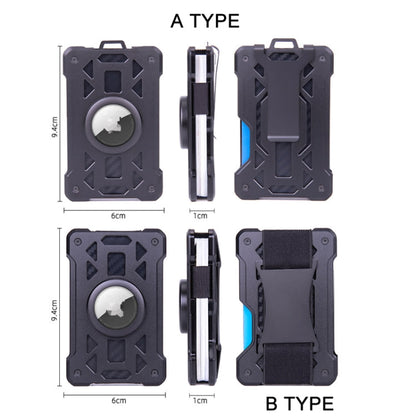 For AirTag 2nd Gen / AirTag 1st Gen Card Holder Metal Anti-Theft RFID Wallet, ak-4 B Gray, ak-4 A Black, ak-4 A Blue, ak-4 A  Silver, ak-4 A  Gray, ak-4 B  Black, ak-4 B Silver, ak-4 B Blue