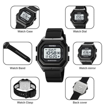 SKMEI 1875 Men Outdoor Electronic Watch Timing Multi-Functional Watch, Style:, 1875 Steel Band Black Machine, 1875 Silicone Band White Machine, 1875 Silicone Band Black Machine, 1875 Steel Band White Machine