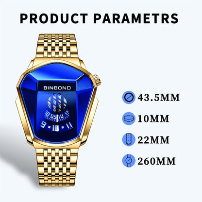 BINBOND Locomotive Concept Steel Belt Watch Men Live Black Technology Watch, Steel Belt Full Gold-Blue Face, Steel Belt Full Gold Gold Face, Steel Belt Black Stee Blue Face, Steel Belt White Steel Blue Face, Steel Belt White Steel White Face           ...