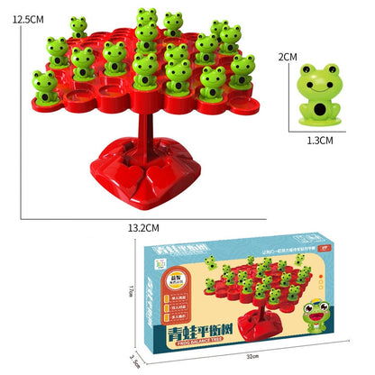 Children Stacking Fun Double Interactive Balance Top Tower, Style:, Frog English Color Box Balance Tree, Frog Balance Battle