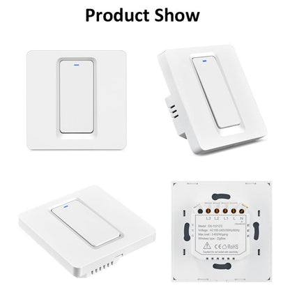 Tuya ZigBee Smart Single-fire Zero-fire Sharing Switch Phone Control Voice Panel EU Plug, Spec:, 1 Button, 2 Buttons, 3 Buttons
