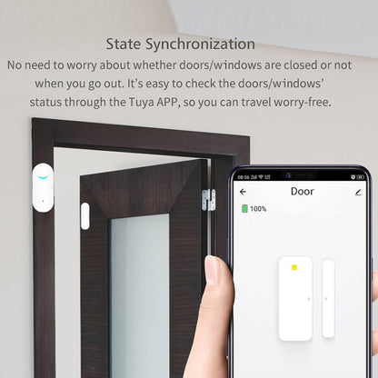 Tuya WiFi Door Magnetic Sensor Remote Intelligent Linkage Doors Windows Switch Anti-alarm APP Reminder Alarm, Tuya Door Magnetic Sensor