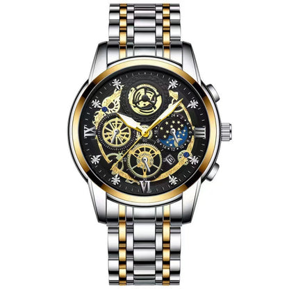 BINBOND 4010 Multifunctional Waterproof Hollowed Luminous Quartz Watch