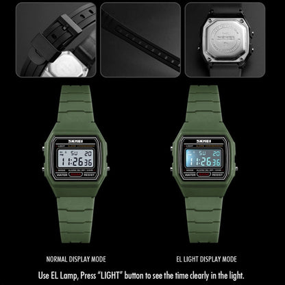 SKMEI 1460 Children Luminous Multifunctional Waterproof Thin Sports Watch