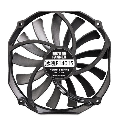 FANNER Ice Soul F14015 4PIN PWM Ultra-thin Chassis Fan Desktop Computer Radiator, F14015